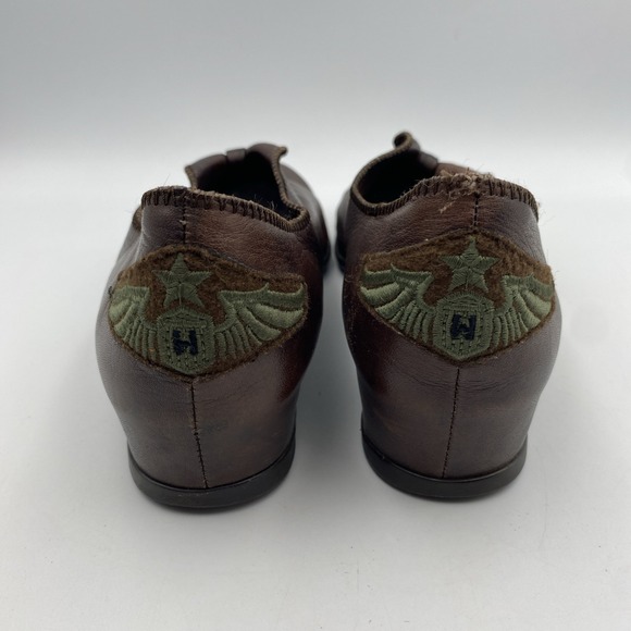 Hispanitas Shoes Women's Size 37 Brown Slip on Embroidered Leather Loafers 6.5-7 - Picture 2 of 8